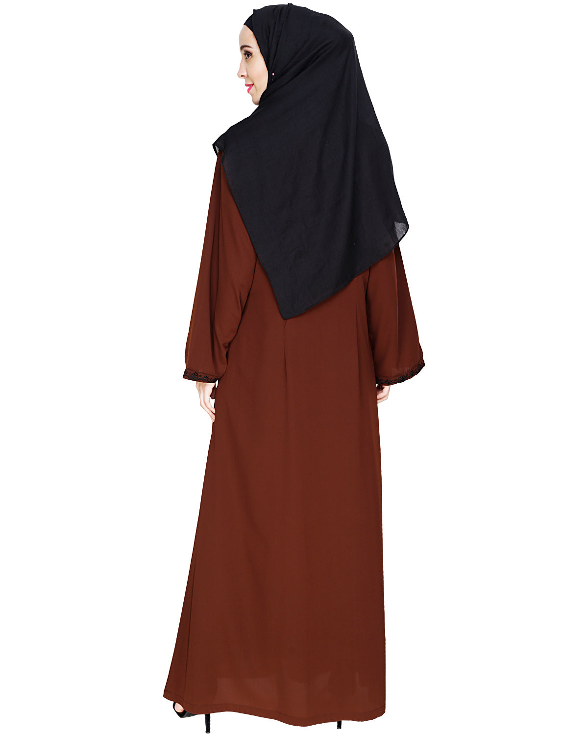 Lotus Embroidered Dubai Style Abaya