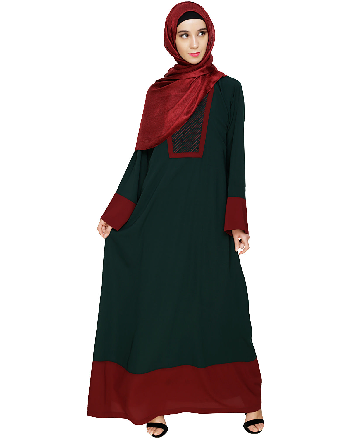 Embroidered Yoke Dubai Style Abaya