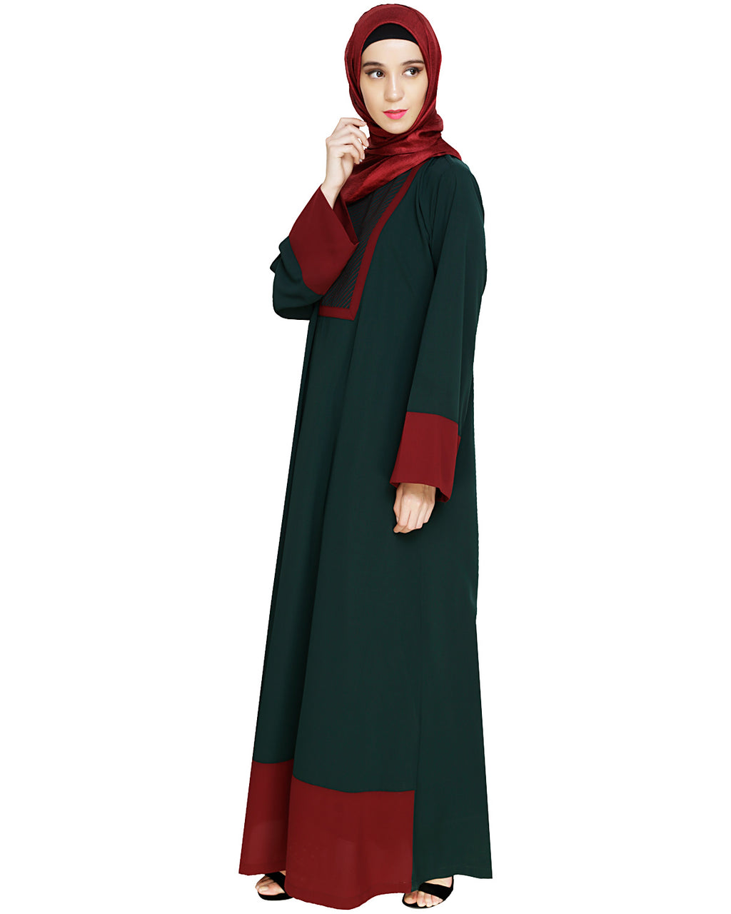 Embroidered Yoke Dubai Style Abaya