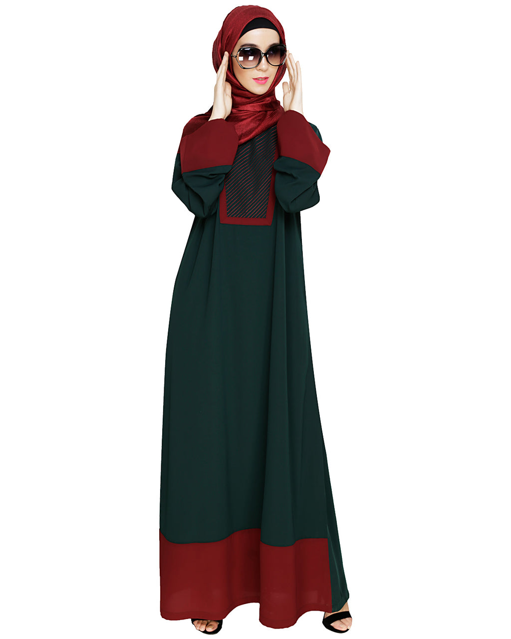 Embroidered Yoke Dubai Style Abaya
