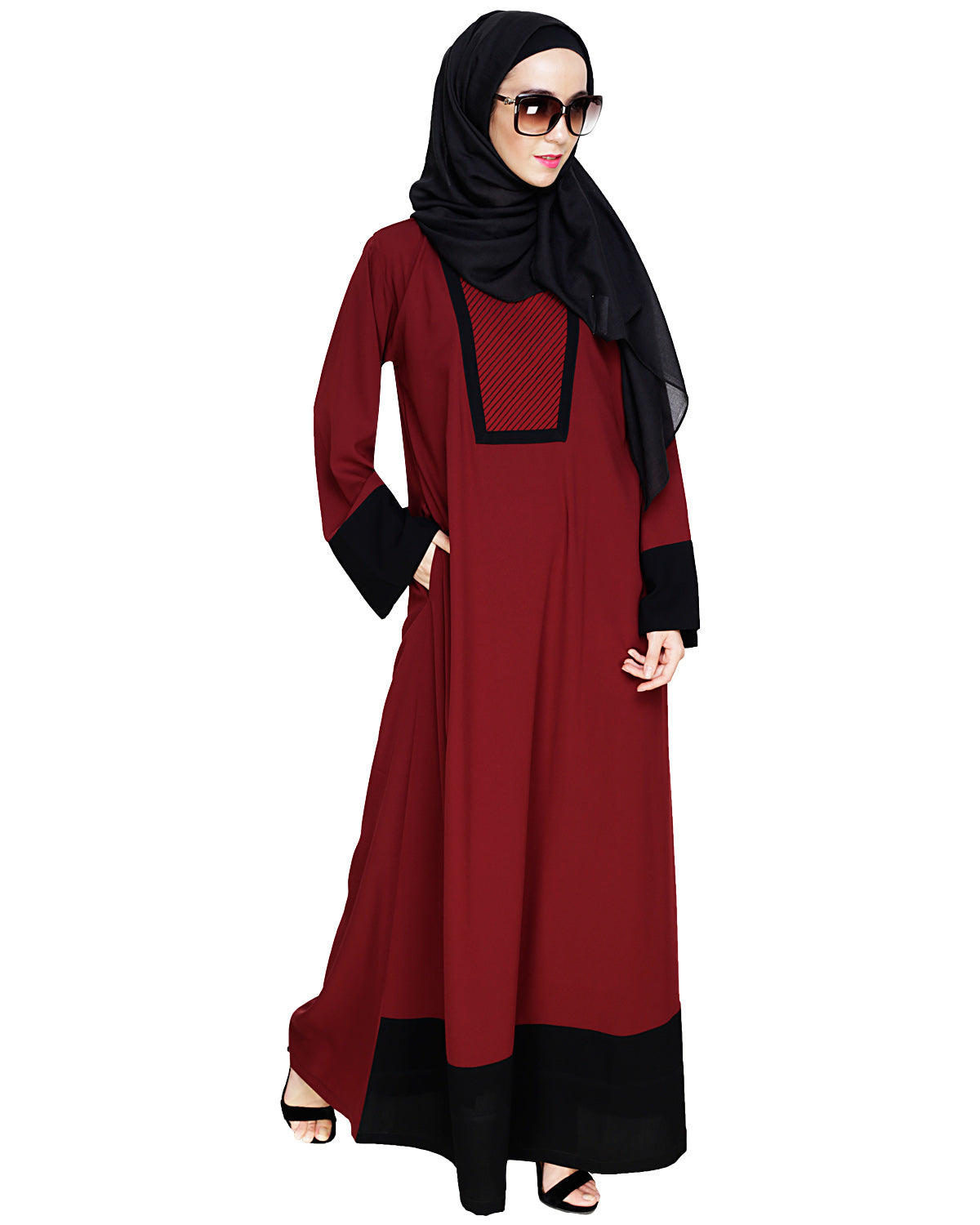 Embroidered Yoke Dubai Style Abaya