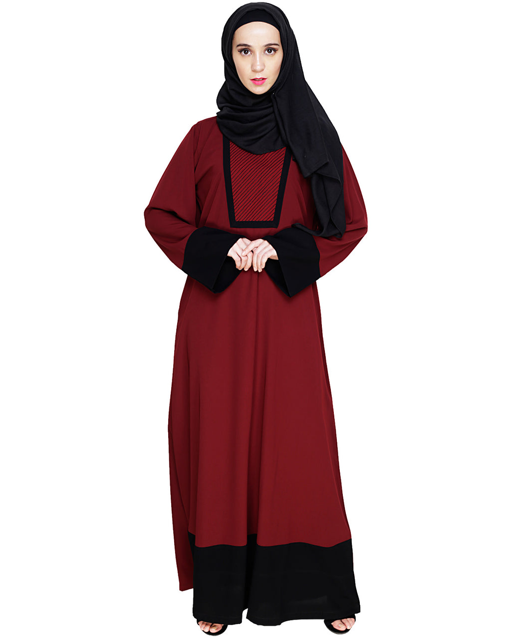 Embroidered Yoke Dubai Style Abaya
