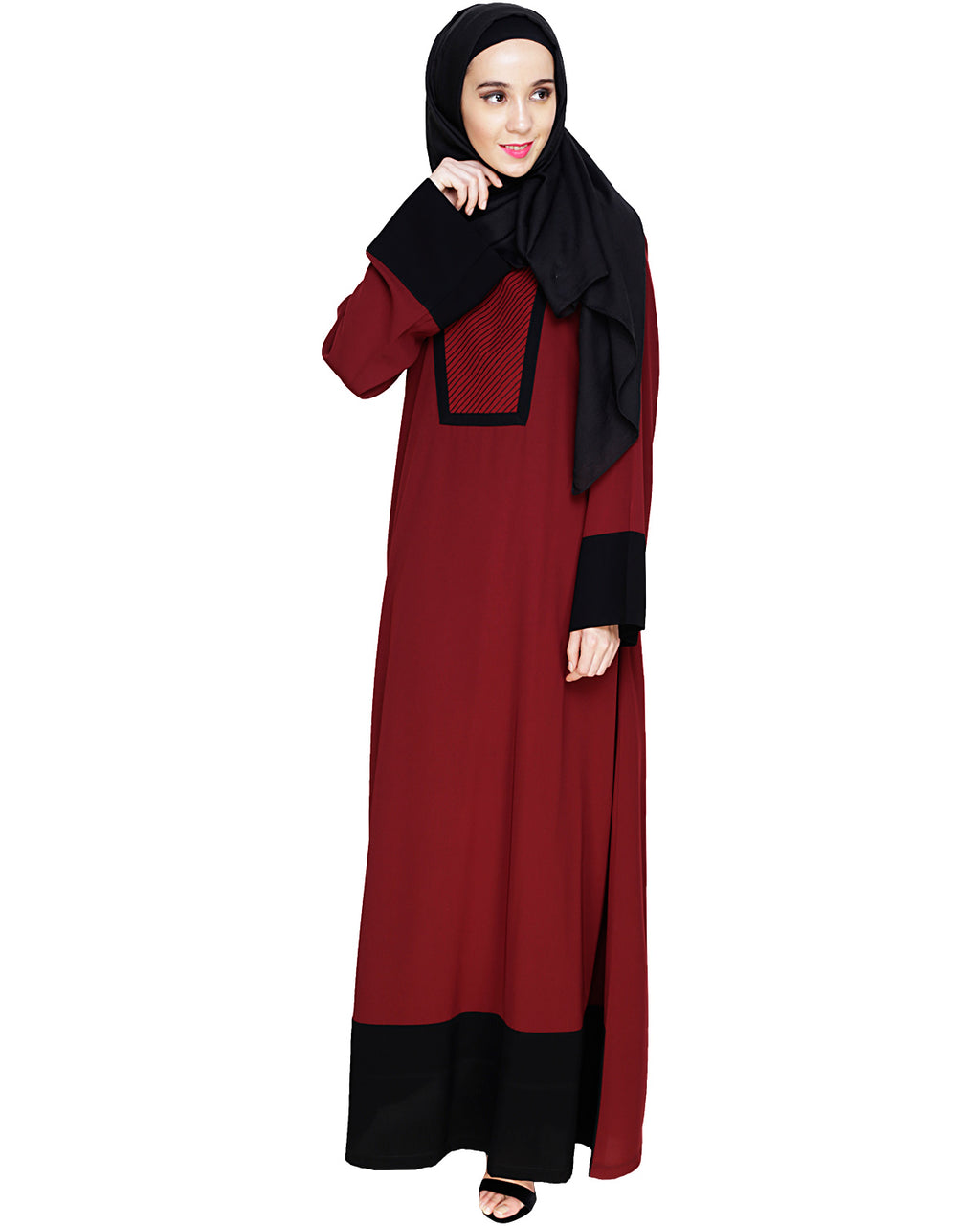 Embroidered Yoke Dubai Style Abaya