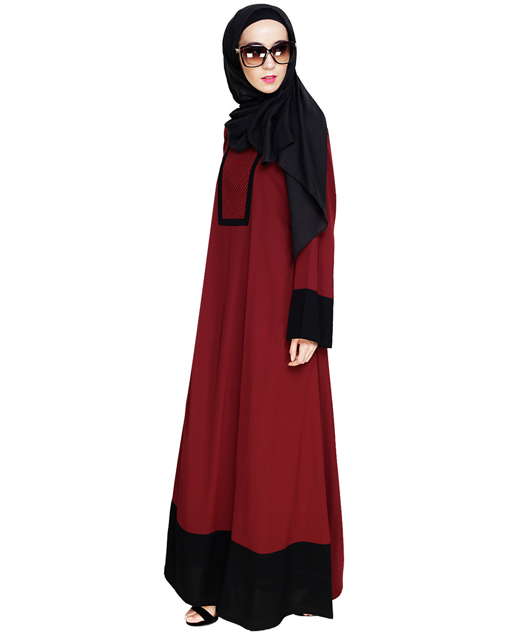 Embroidered Yoke Dubai Style Abaya