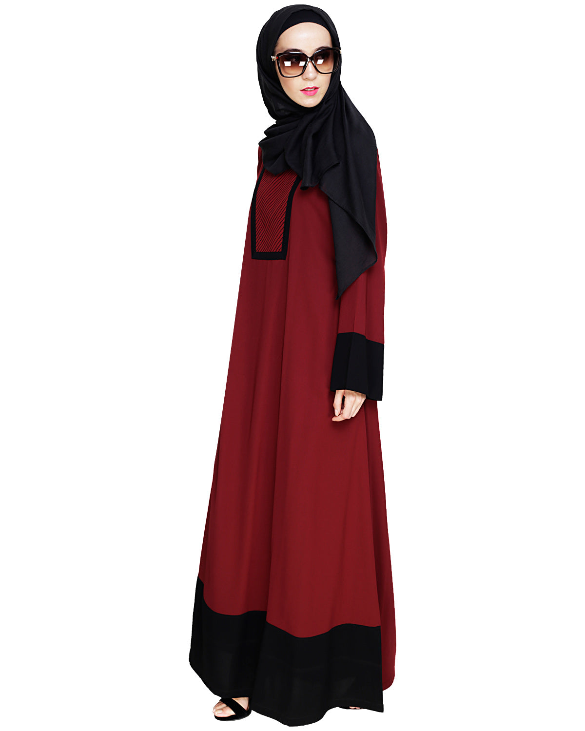 Embroidered Yoke Dubai Style Abaya