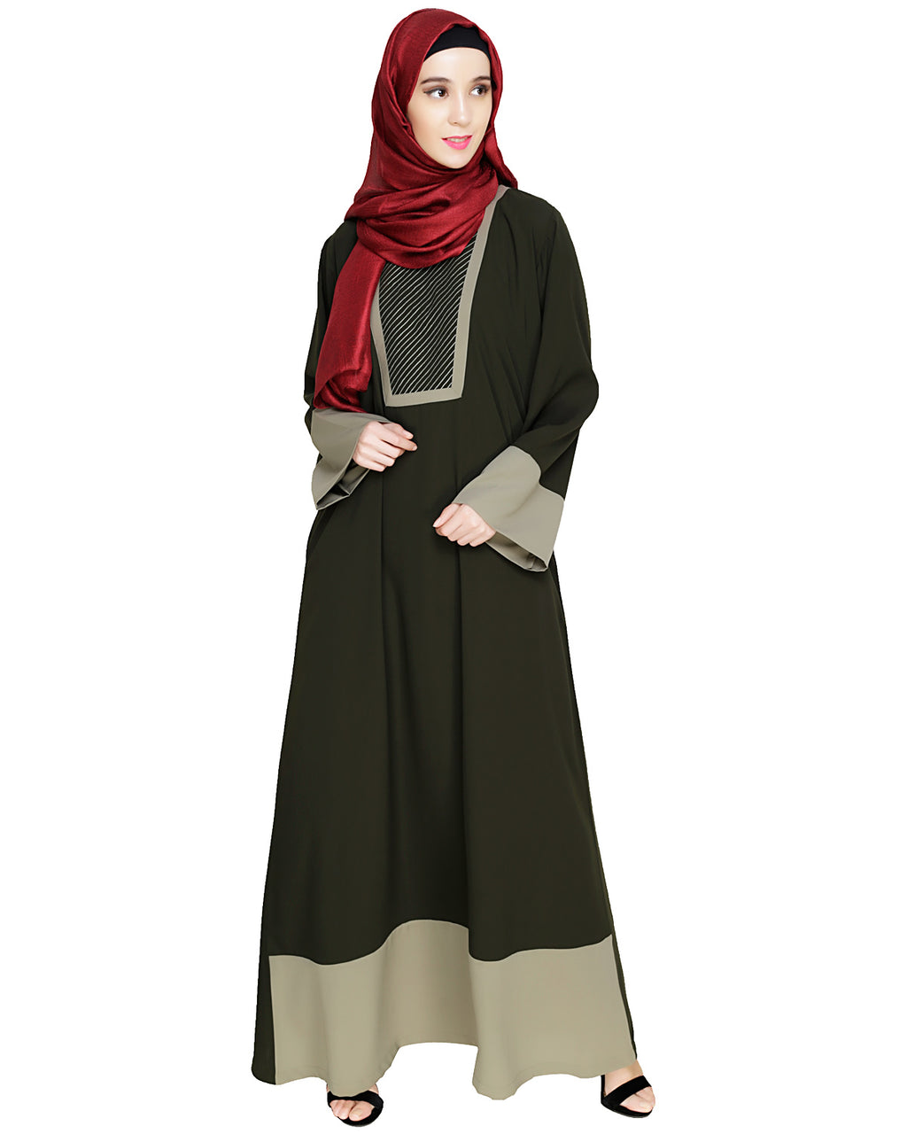 Embroidered Yoke Dubai Style Abaya