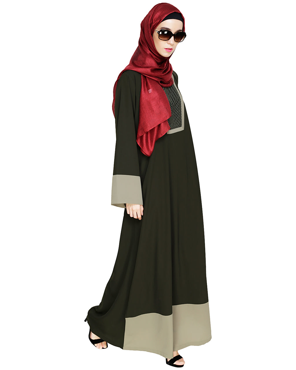 Embroidered Yoke Dubai Style Abaya