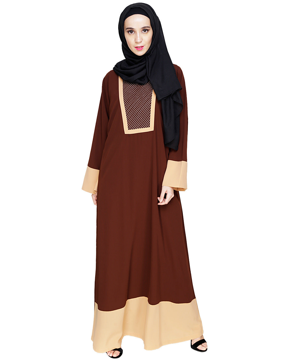 Embroidered Yoke Dubai Style Abaya