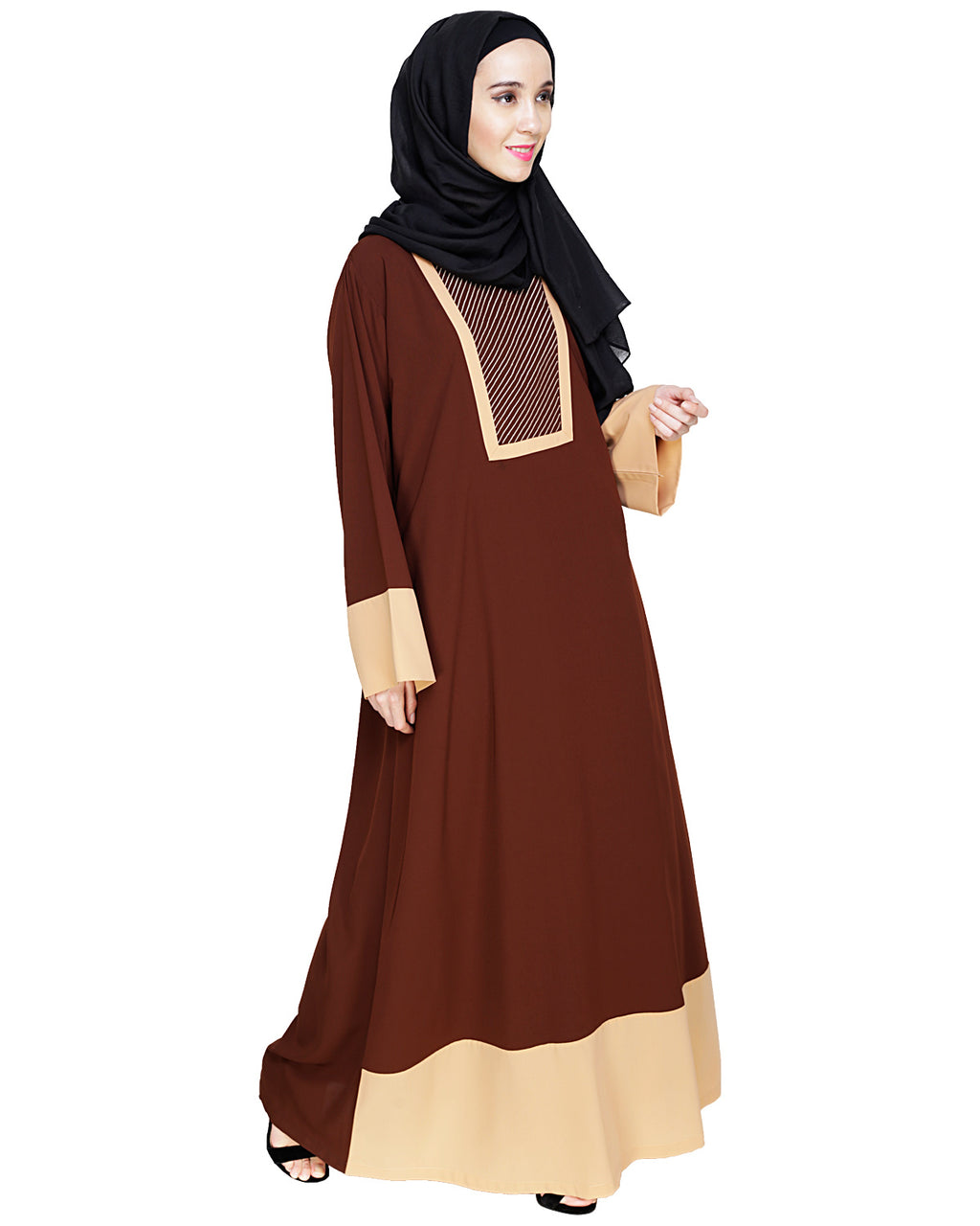 Embroidered Yoke Dubai Style Abaya