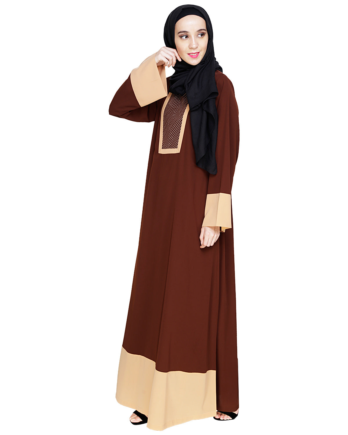 Embroidered Yoke Dubai Style Abaya
