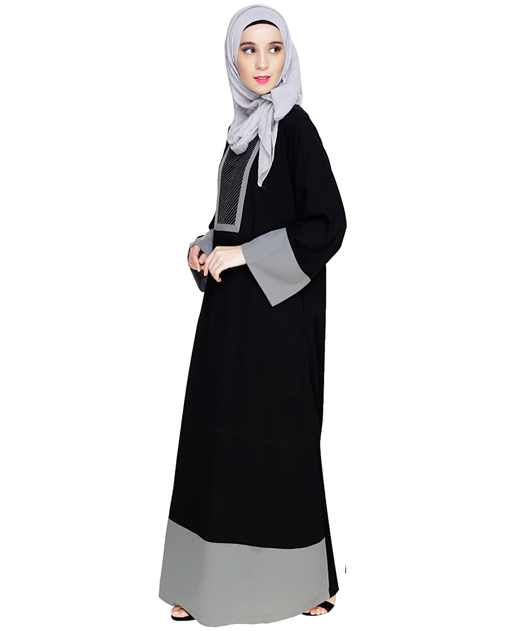 Embroidered Yoke Dubai Style Abaya