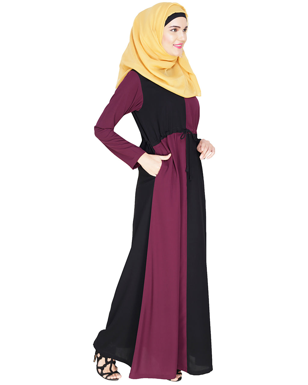 Colour Blocked Abaya