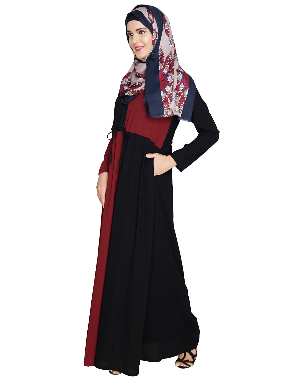 Colour Blocked Abaya