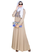 Beautiful Embroidered Yoke Dark Purple Abaya