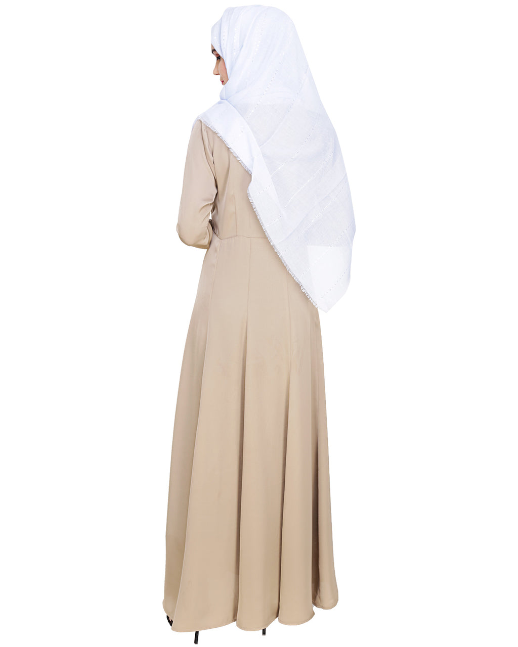 Beautiful Embroidered Yoke Dark Purple Abaya