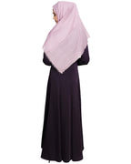 Beautiful Embroidered Yoke Dark Purple Abaya