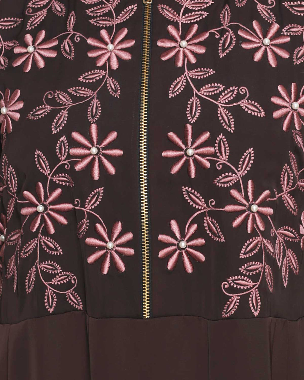 Beautiful Embroidered Yoke Dark Purple Abaya