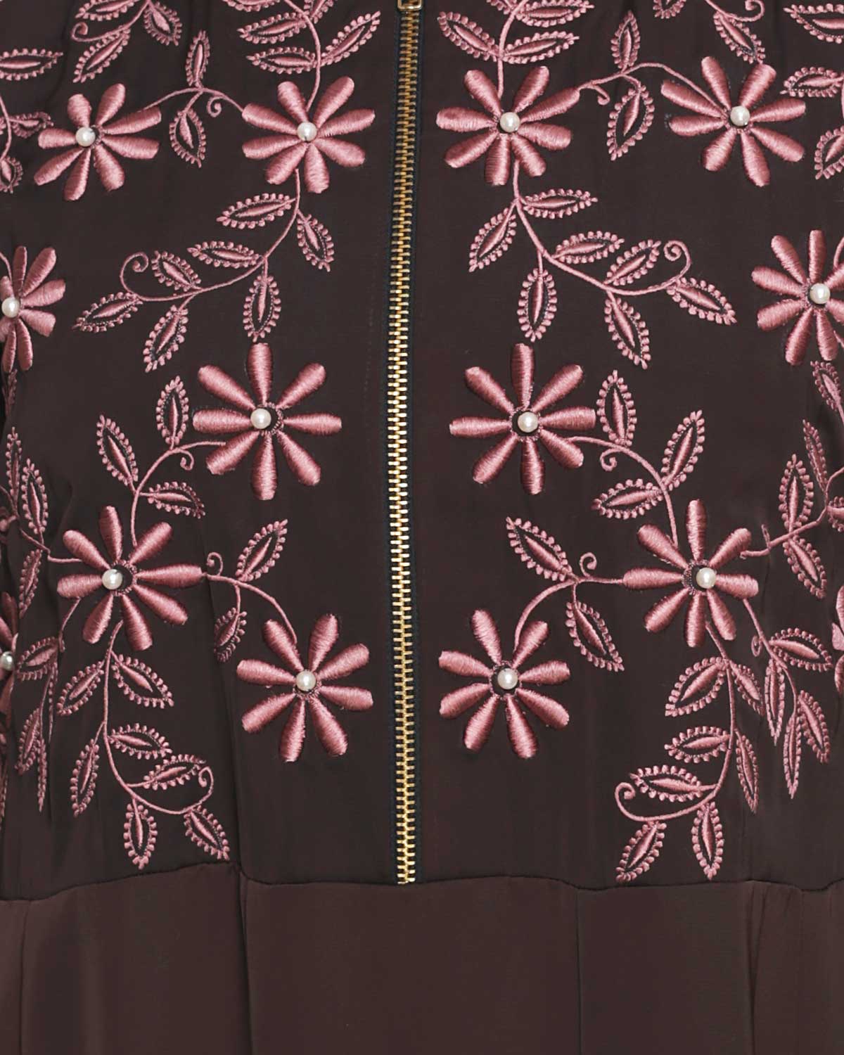 Beautiful Embroidered Yoke Dark Purple Abaya