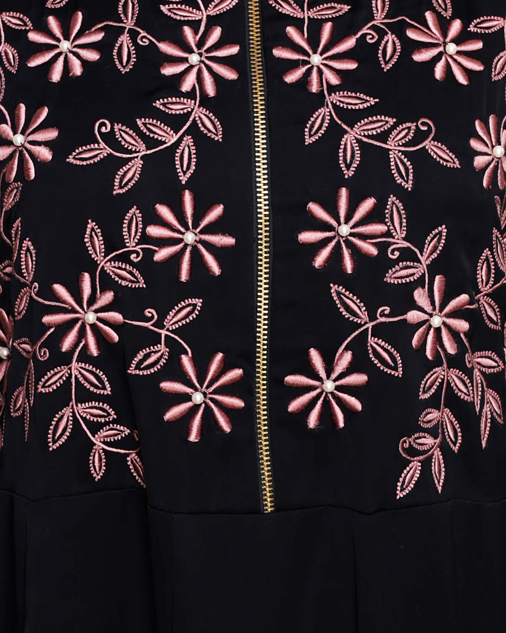 Beautiful Embroidered Yoke Dark Purple Abaya