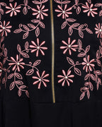 Beautiful Embroidered Yoke Dark Purple Abaya
