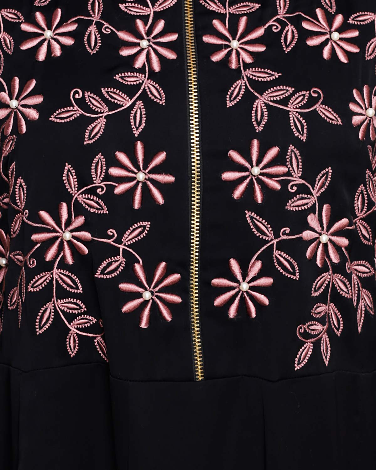 Beautiful Embroidered Yoke Dark Purple Abaya