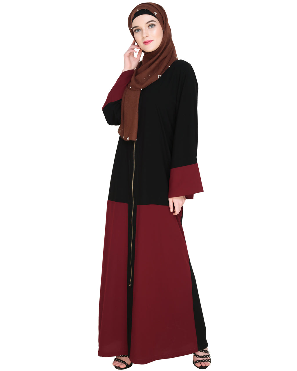 Dazzling Zip-Up Abaya