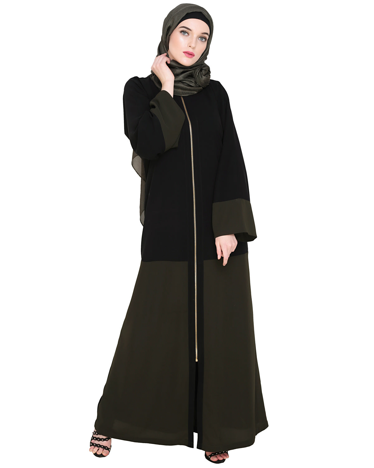Dazzling Zip-Up Abaya