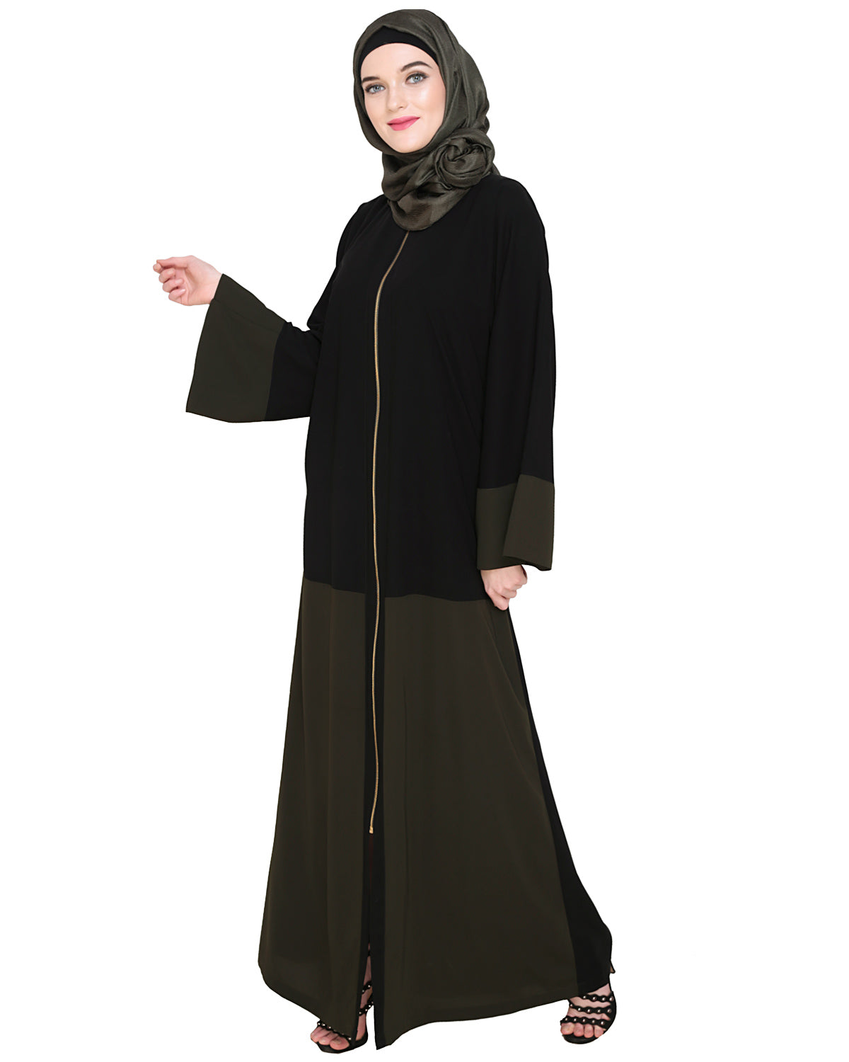 Dazzling Zip-Up Abaya