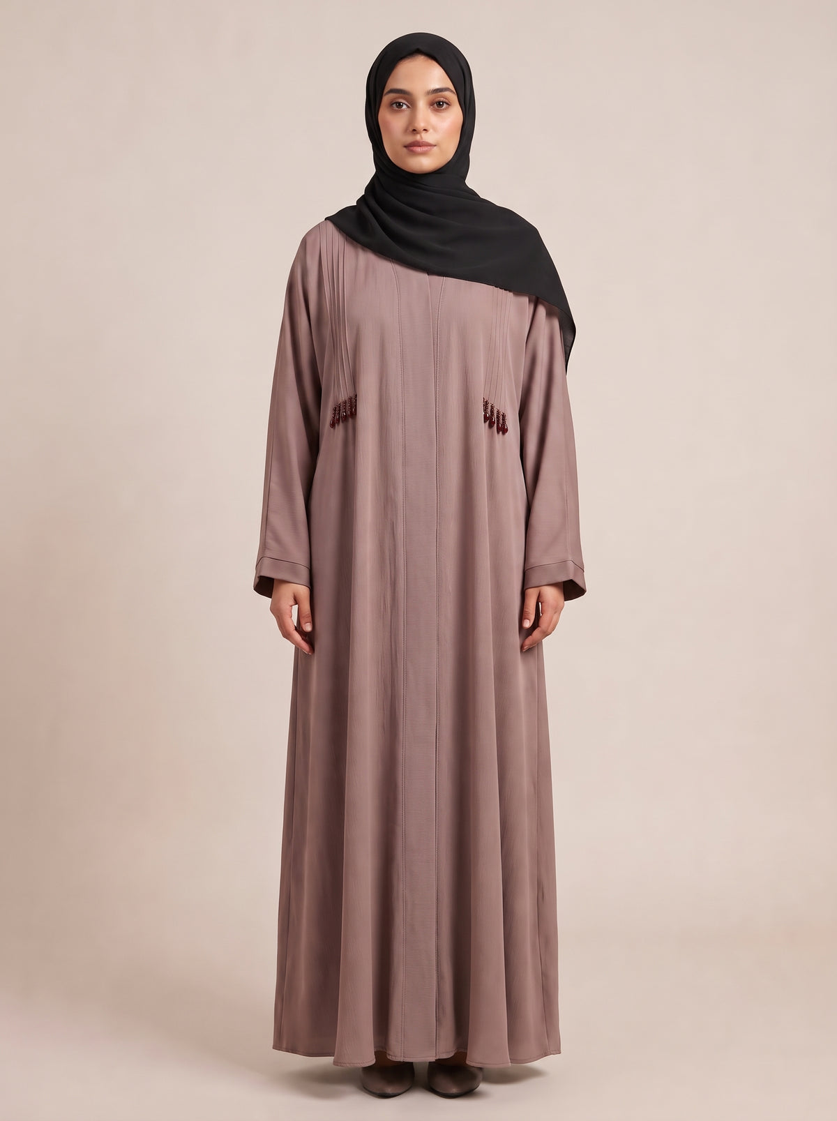 FRONT AND BACK CRYSTAL - TASSELS ABAYA