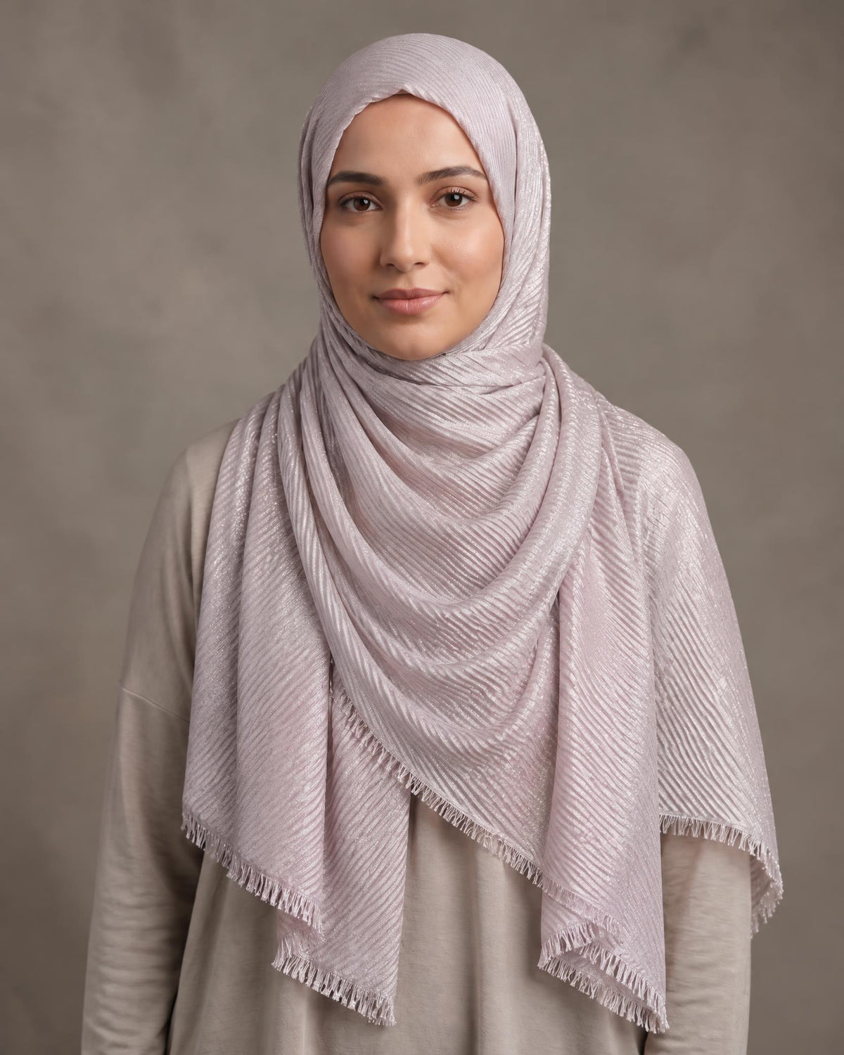 PURE SILVER COTTON SHIMMER HIJAB