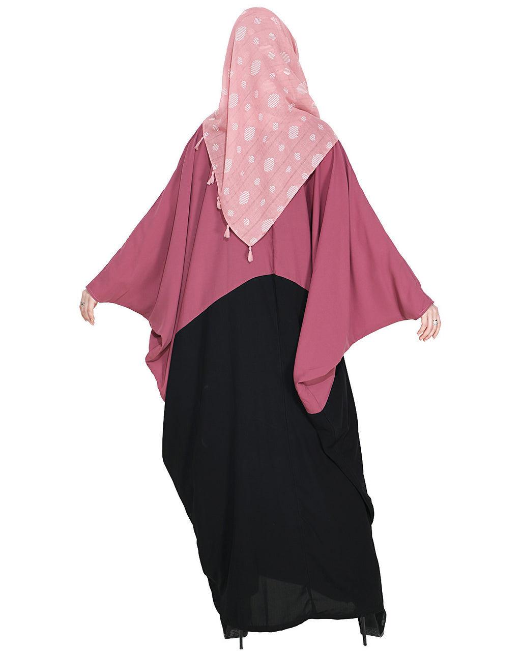 Trendy Onion Pink and Black Kaftan
