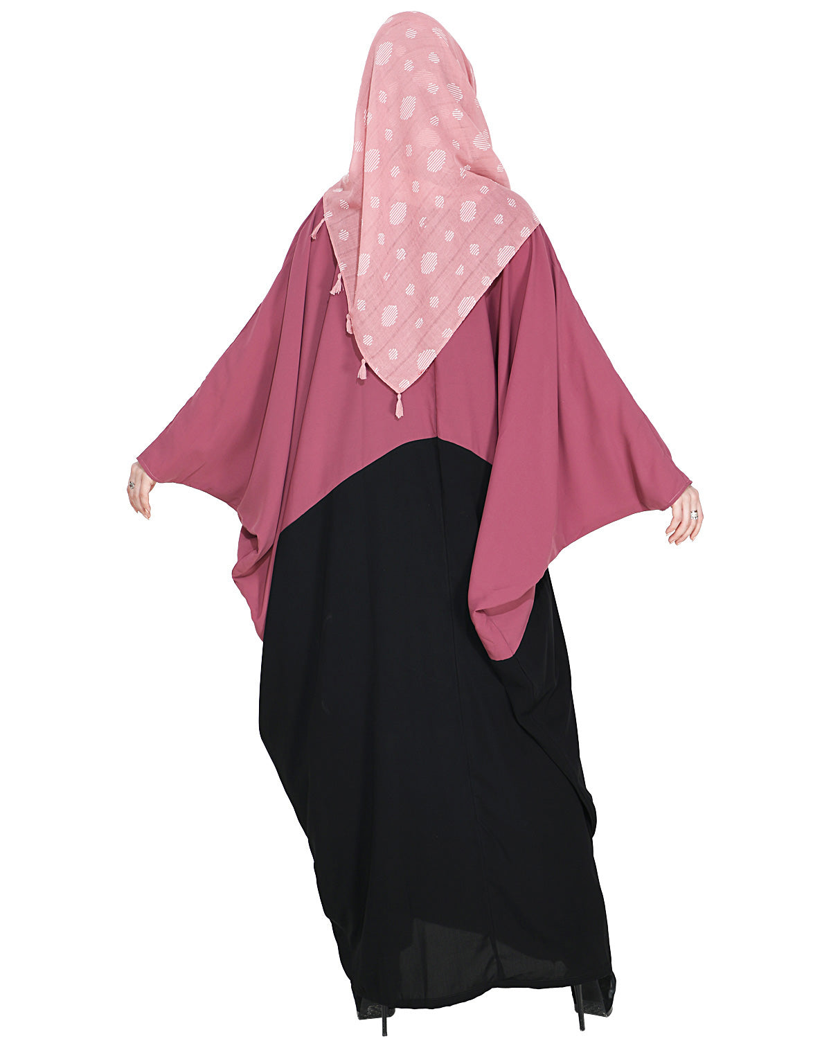 Trendy Onion Pink and Black Kaftan