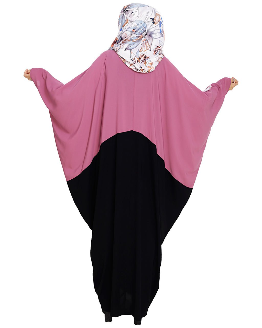 Trendy Onion Pink and Black Kaftan