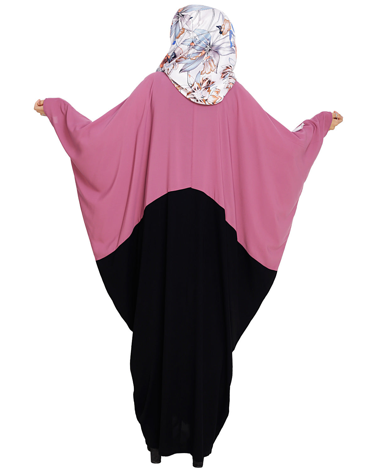 Trendy Onion Pink and Black Kaftan