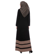 Beige Block Formal Black Abaya