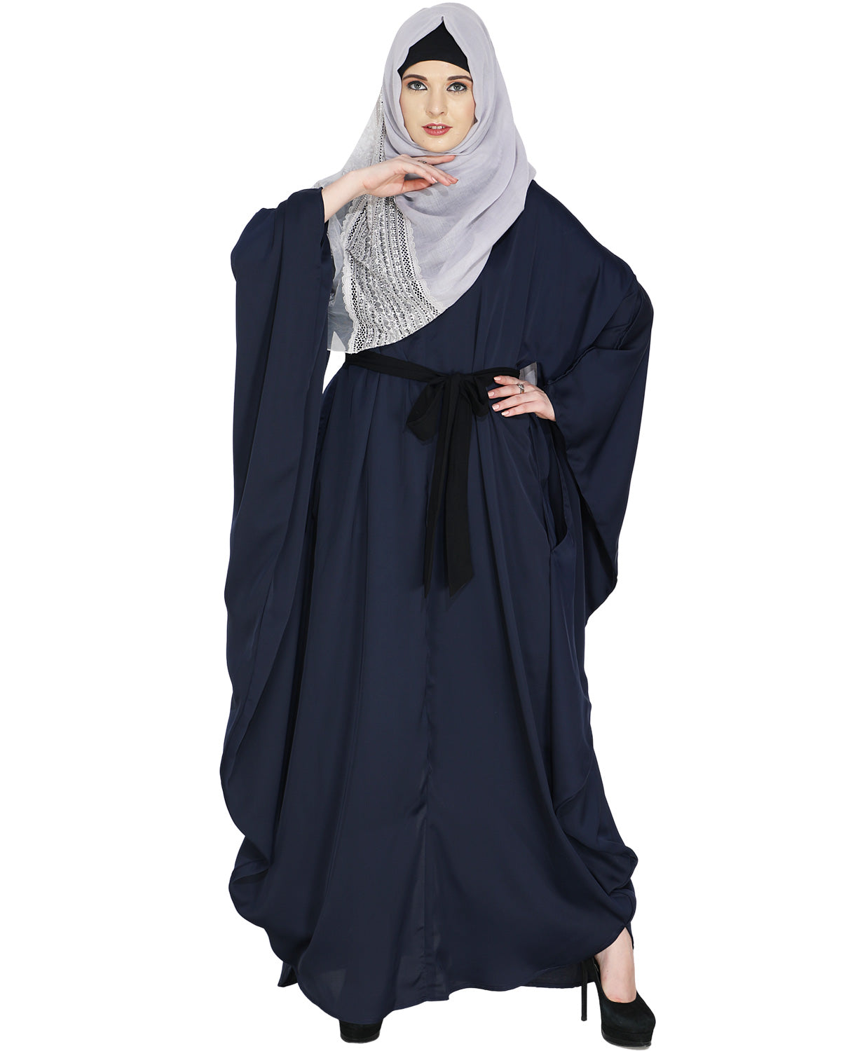 Blue Designer Belt Kaftan