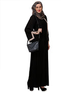 Slit Sleeve Black & Beige Abaya