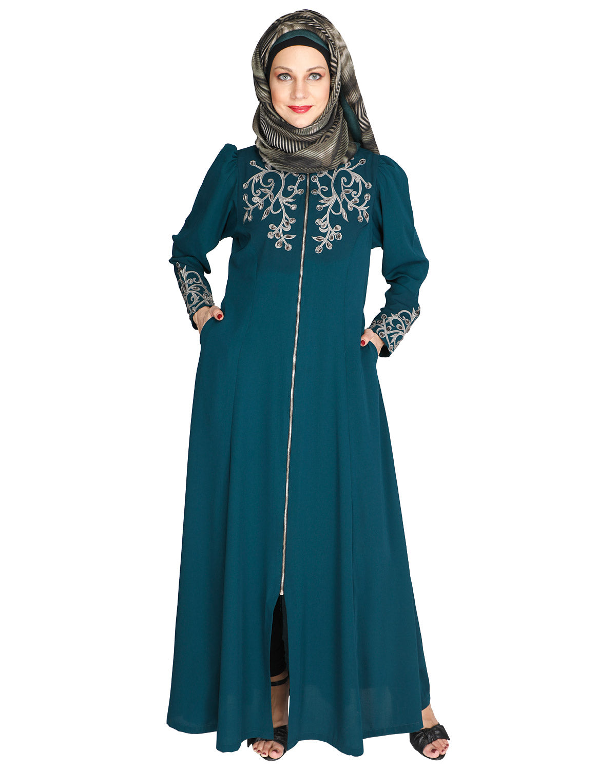 Feather Shot Abaya