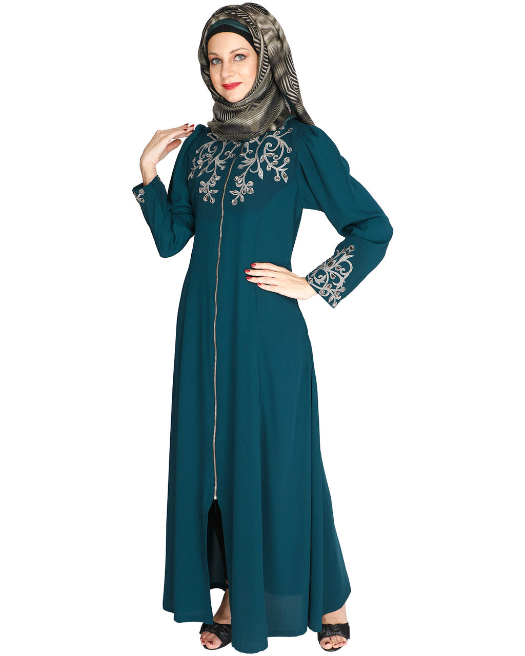 Feather Shot Abaya