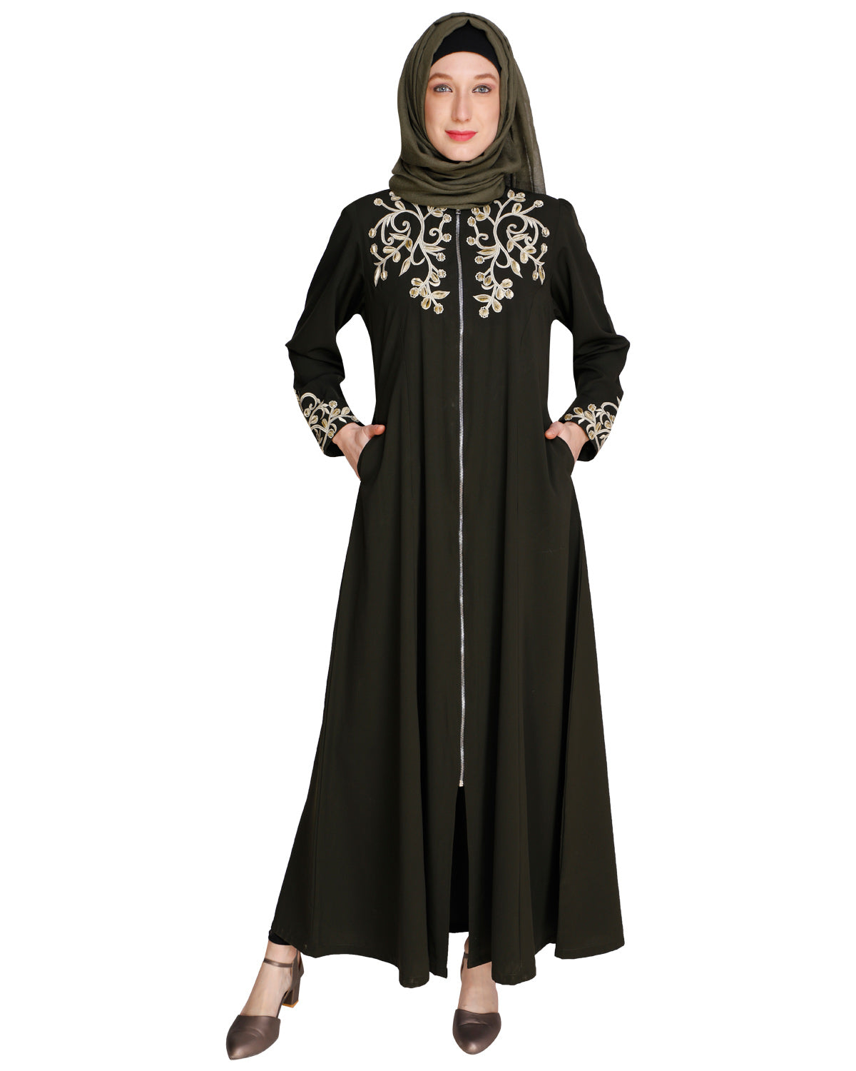 Feather Shot Abaya