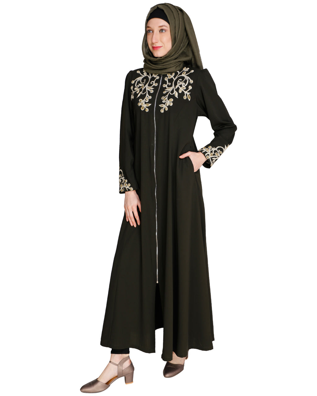 Feather Shot Abaya