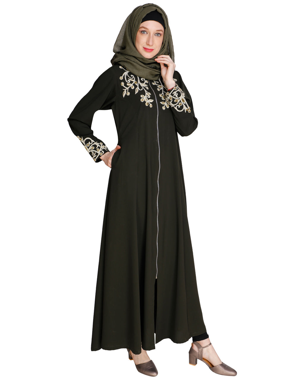 Feather Shot Abaya