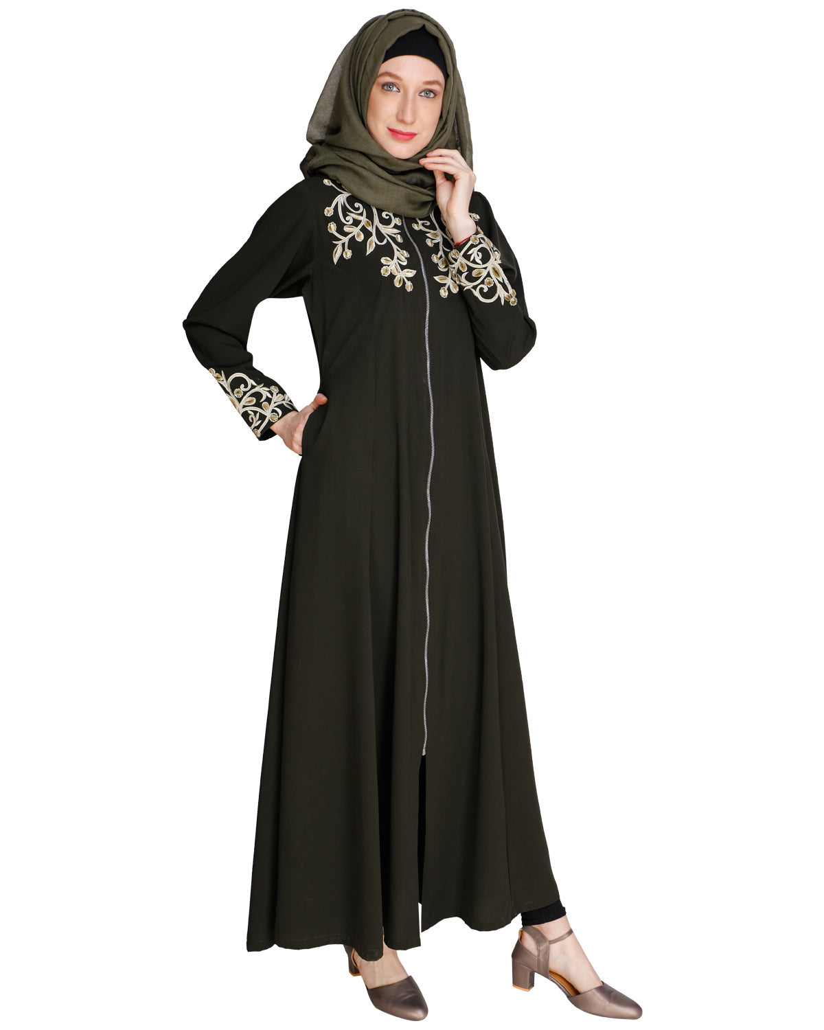 Feather Shot Abaya