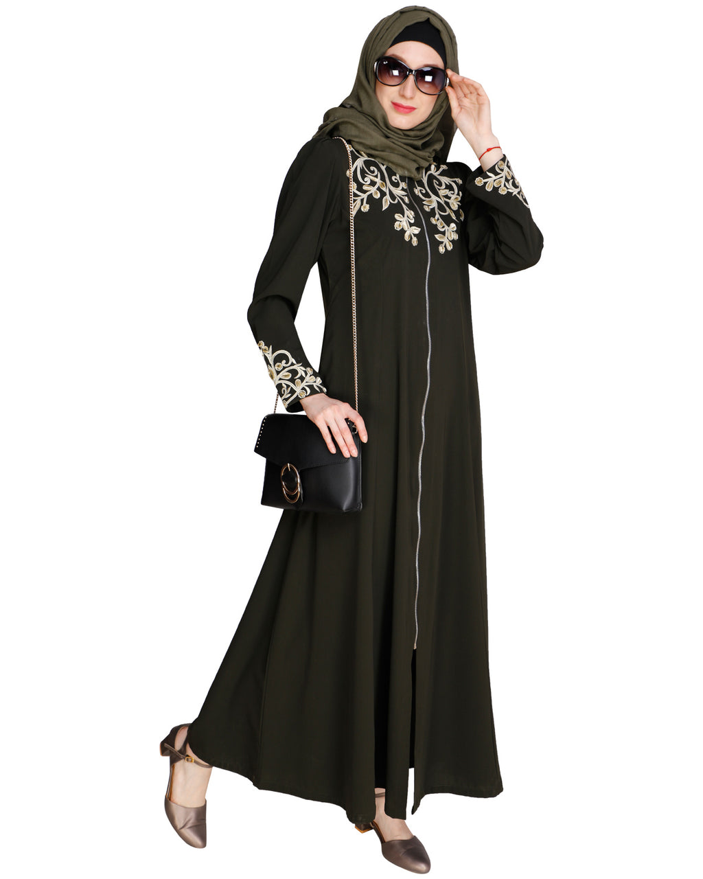 Feather Shot Abaya