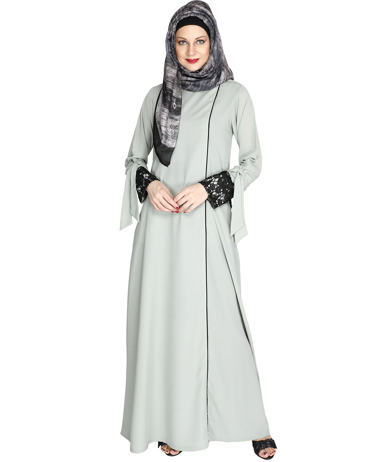 Lace & Bow Detailed Abaya