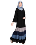 Multi Coloured Pleated Stylish Abaya