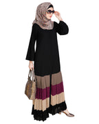 Multi Coloured Pleated Stylish Abaya