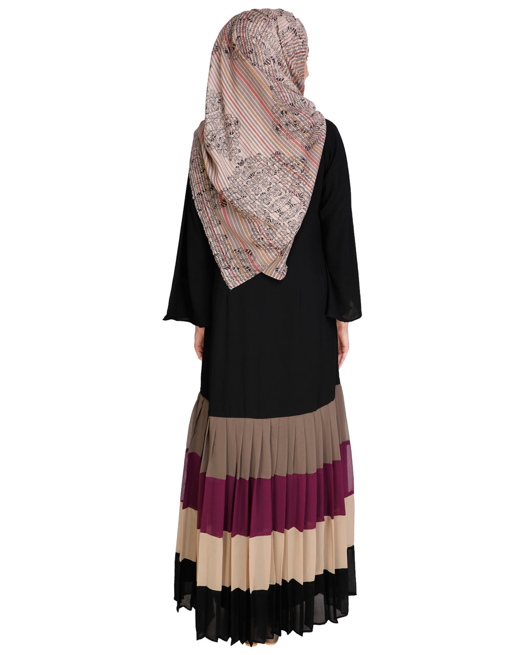 Multi Coloured Pleated Stylish Abaya