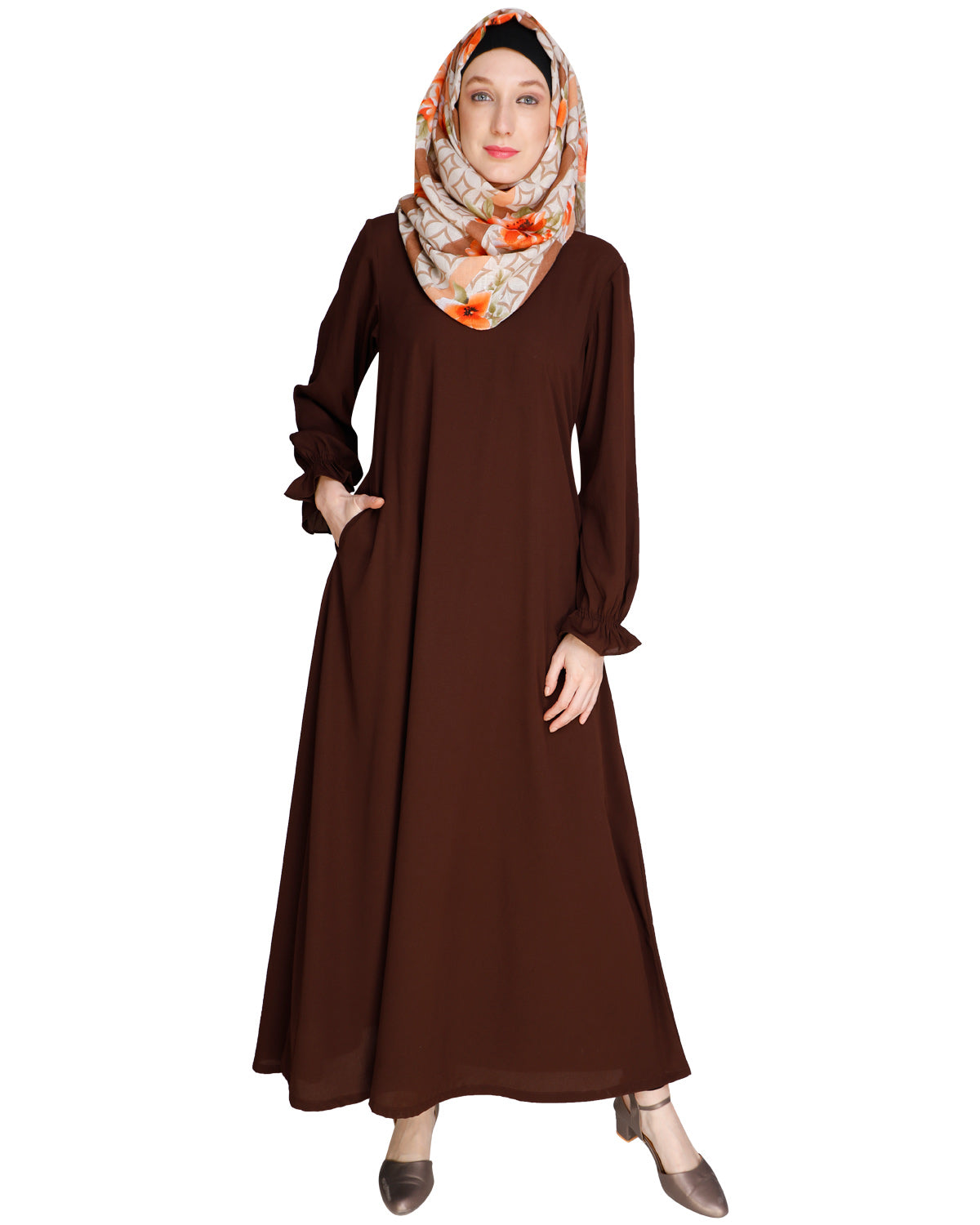 Gathered Sleeves Abaya