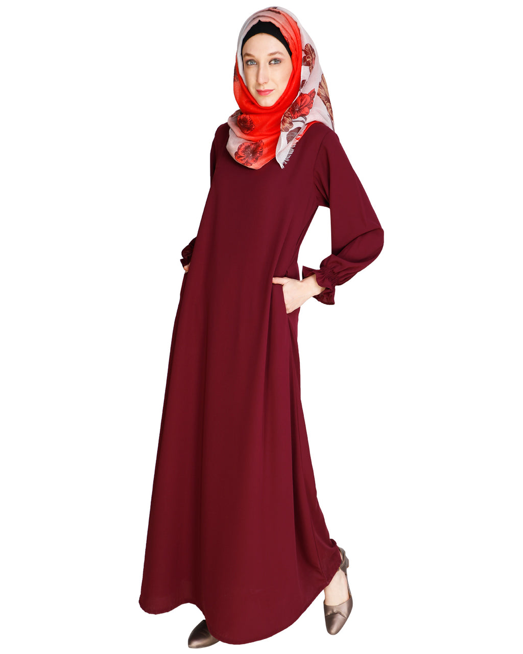 Gathered Sleeves Abaya